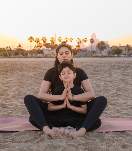 Jayshree Malviya practising on the beach